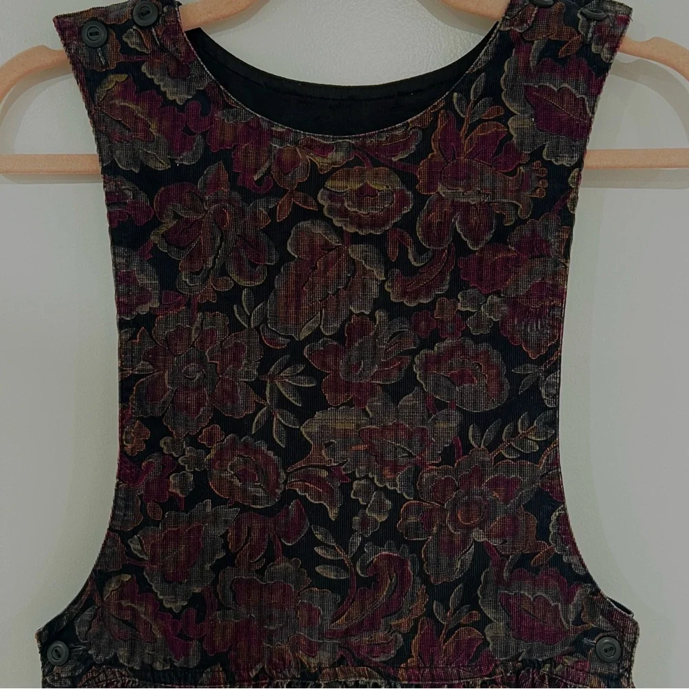 Woodward Vintage Black Floral Tapestry Sleeveless Dress Women’s Sz 6 - Picture 3 of 10